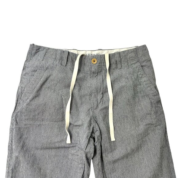 Banana Republic Linen Blend Stripe Relaxed Fit Straight Leg Pants size 30x30 - Picture 2 of 7